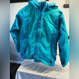REI Kids Teal 2 in 1 coat, inner fleece M(10-12)